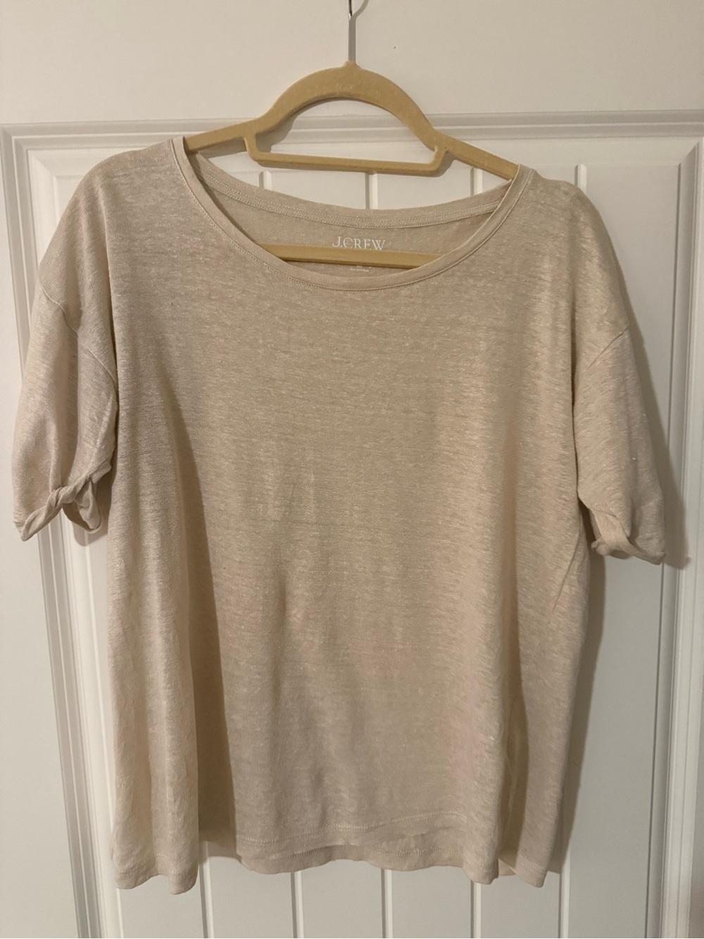 J. Crew Short Sleeve Tee in Light Beige